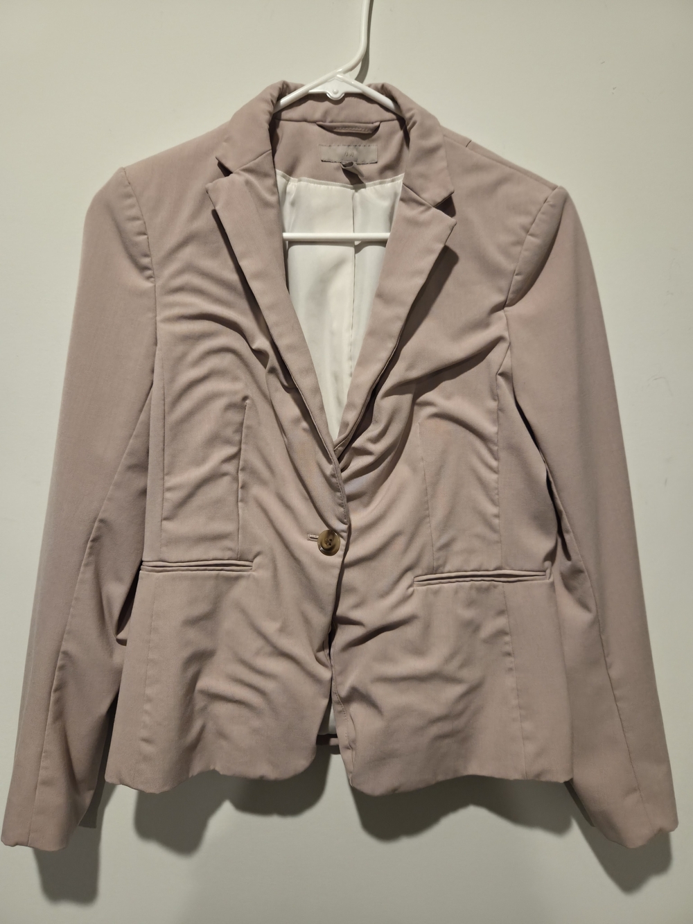 H&M Light Blush Pink Tailored Single-Button Blazer